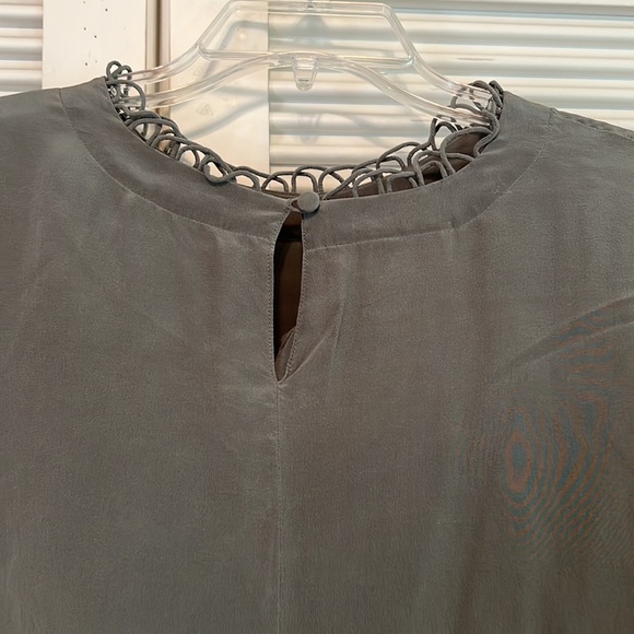 100% Silk Short Sleeve Tee Top - Picture 4 of 6